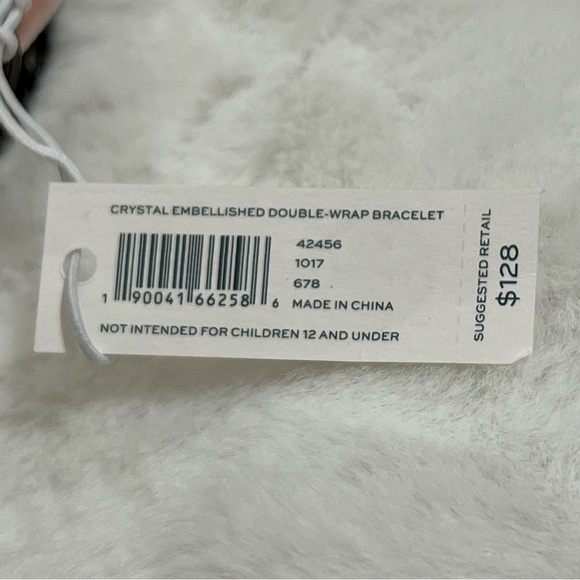 NWT Tory Burch CRYSTAL EMBELLISHED DOUBLE-WRAP VELVET BRACELET -- Warm Blush - Picture 9 of 11